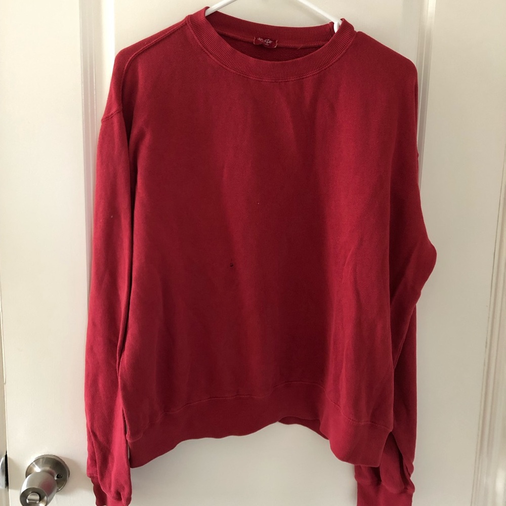 brandy melville red erica crewneck sweater